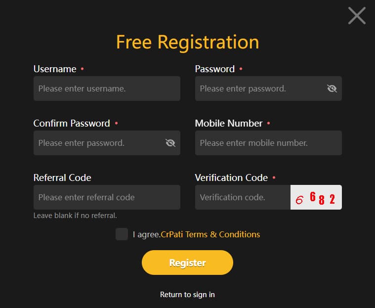 Crpati-registration