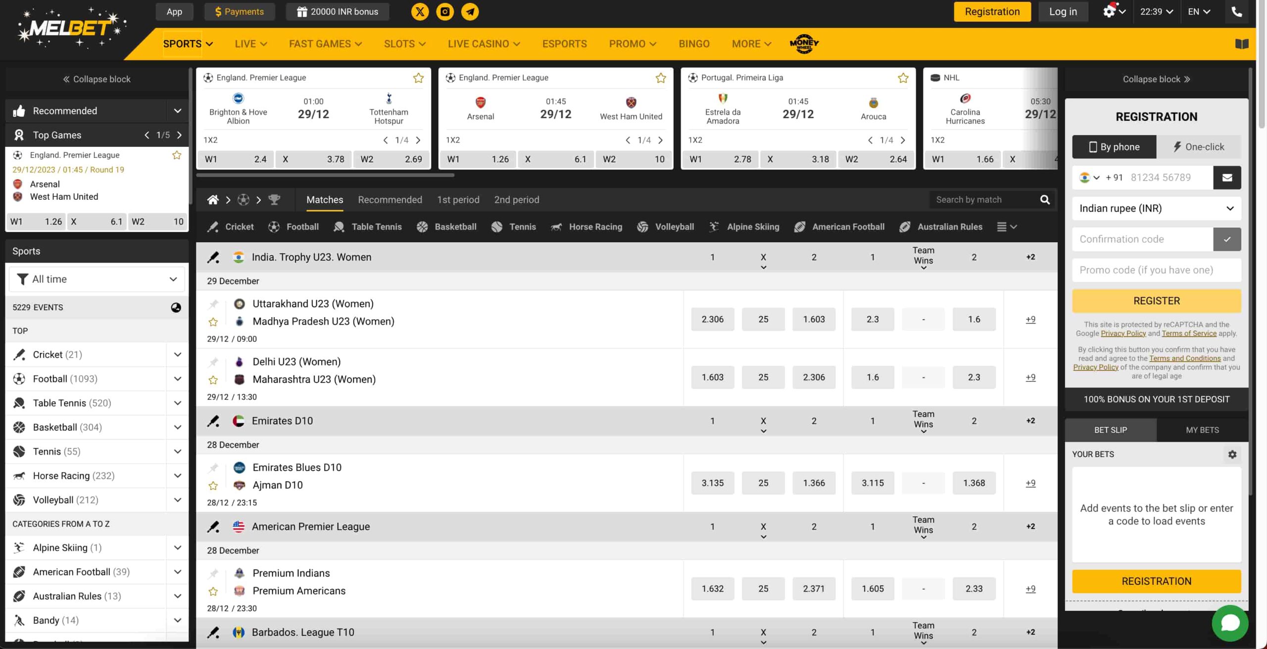 Melbet Sport betting