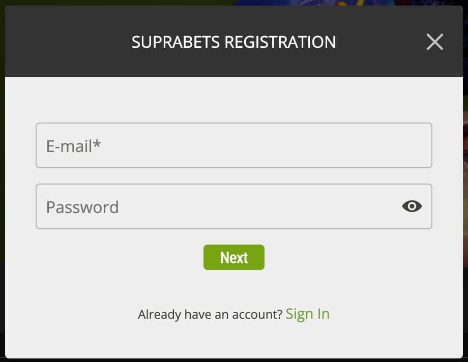 Suprabets Signup