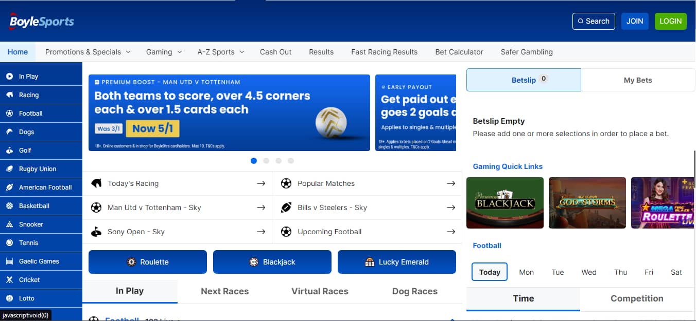 BoyleSports Homepage