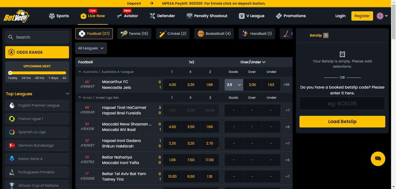 Live Betting on Betyetu