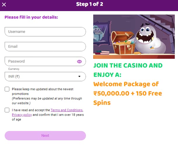 Boo Casino Registration Process