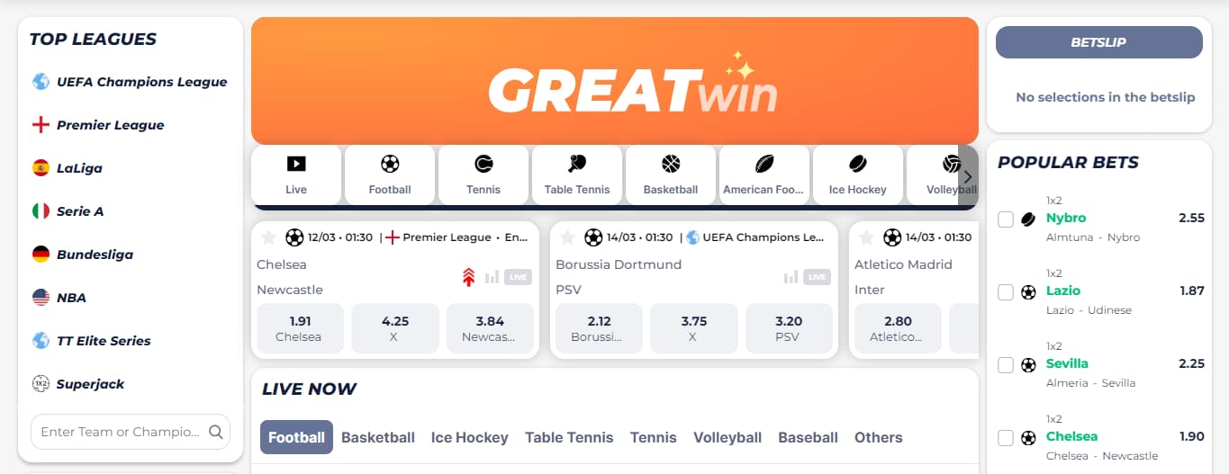 GreatWin Casino Sports Betting