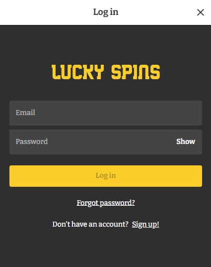 Lucky Spins Login Steps