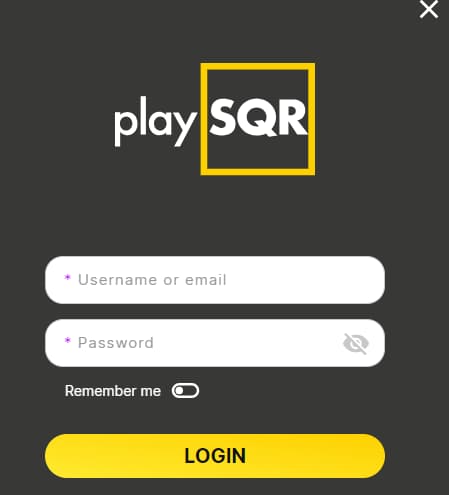 PlaySQR Login Steps