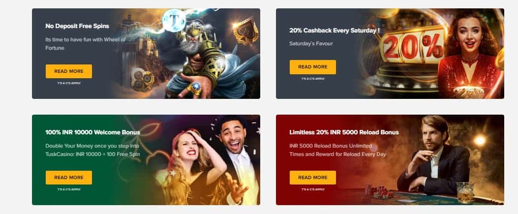 Tusk Casino Bonus and Promotion