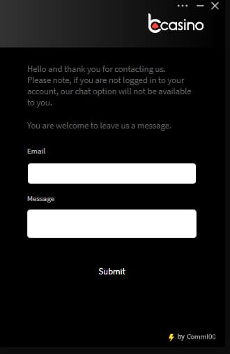 bCasino Customer Support