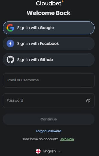 Cloudbet Login Steps