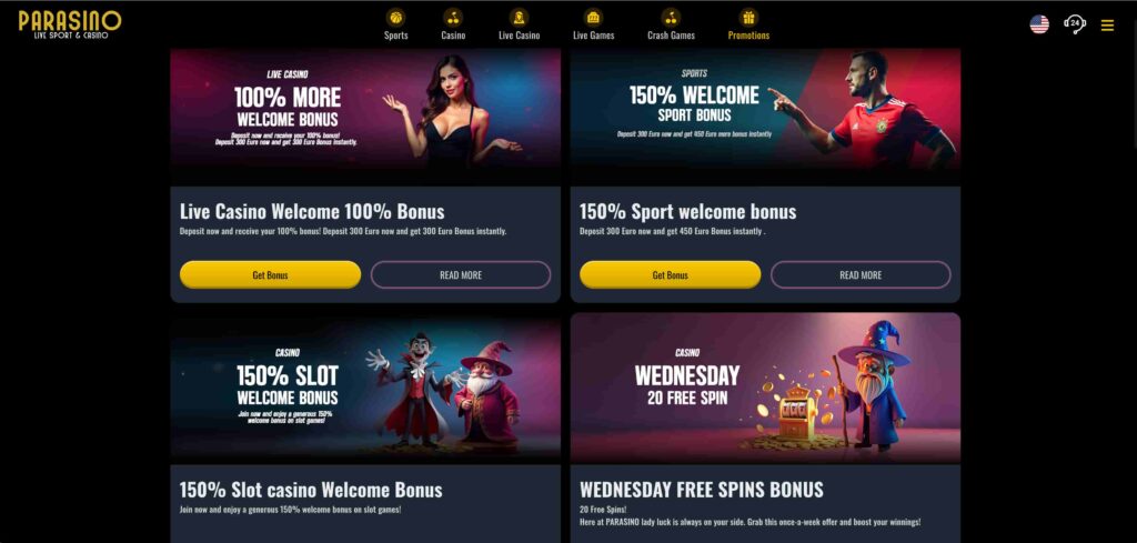 Parasino casino bonus