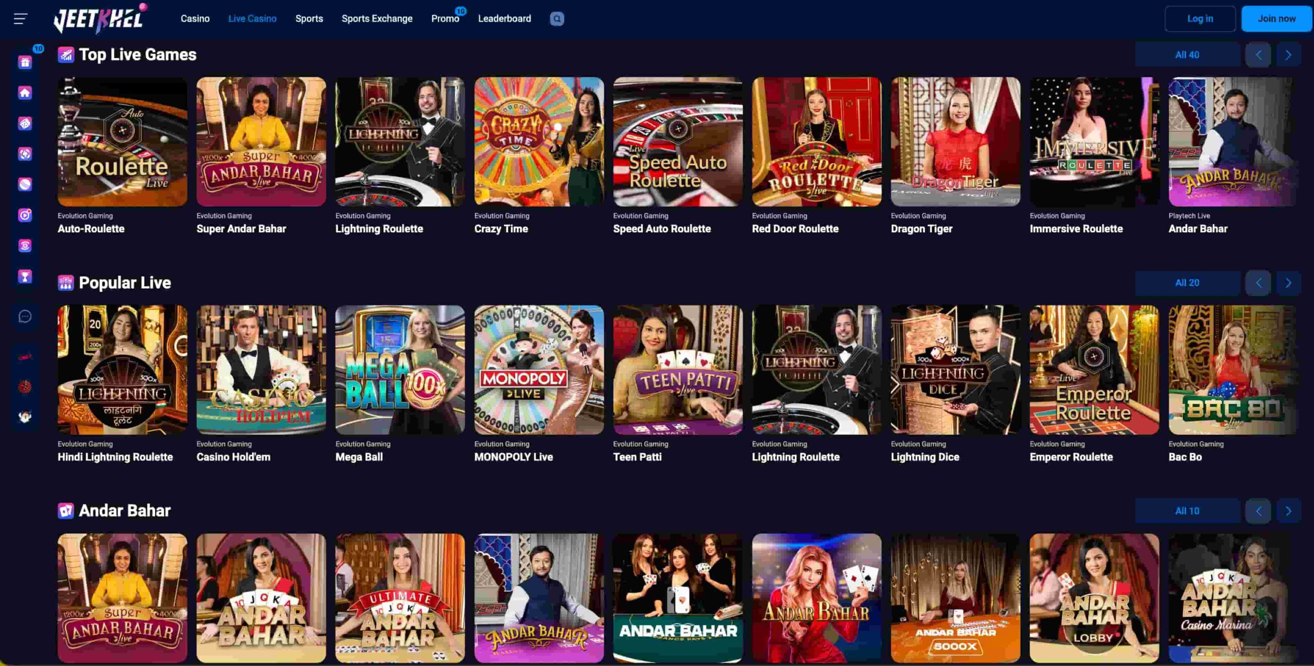 JeetKhel live casino
